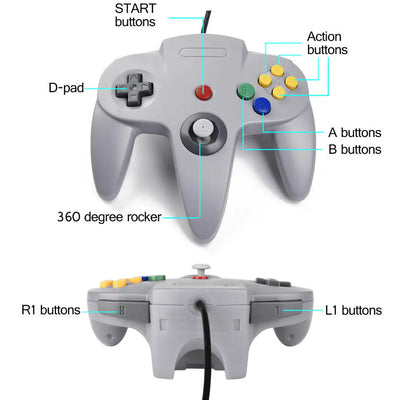 New Wired Controller Joystick Compatible With Nintendo 64 N64 Video Game Console