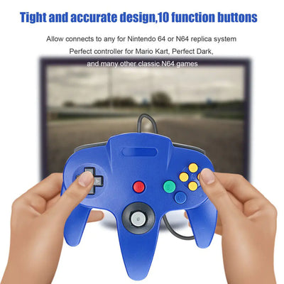 New Wired Controller Joystick Compatible With Nintendo 64 N64 Video Game Console